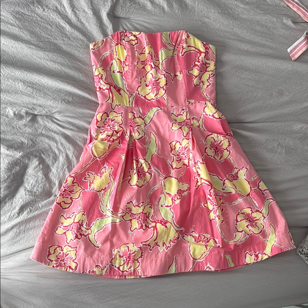Floral Strapless Lilly Pulitzer Pink Dress